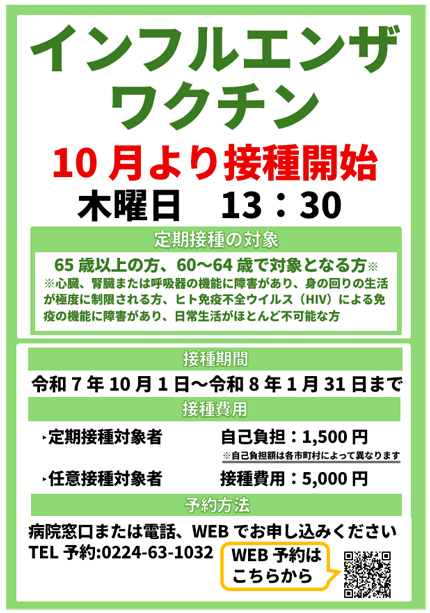 インフルエンザ予防接種