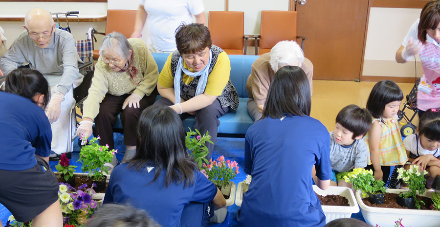 宮城県柴田農林高等学校とゆうゆうホーム交流会